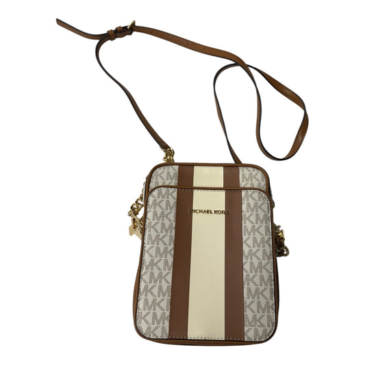 Crossbody Designer By Michael Kors In Cream & Tan, Size:Small