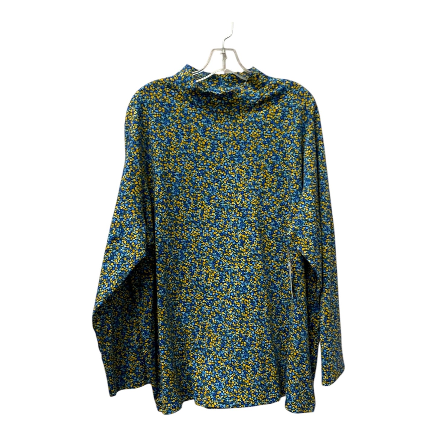 Top Ls By Croft And Barrow In Blue & Yellow, Size:4X