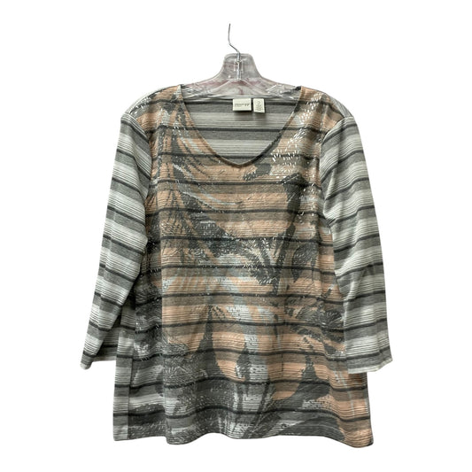 Top Ls By Chicos In Grey & Orange, Size:L