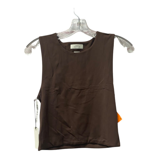 Top Sleeveless By Babaton In Brown, Size:M