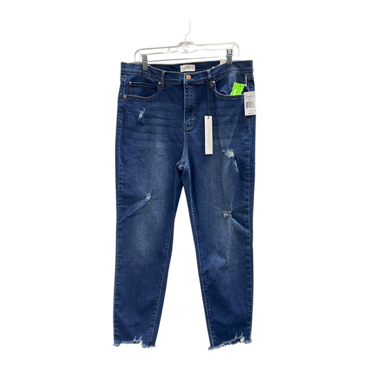 Jeans Skinny By Nicole Miller In Blue Denim, Size:14