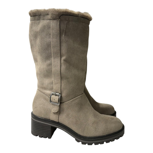 Boots Mid-Calf Flats By Kelly And Katie In Grey, Size:7.5