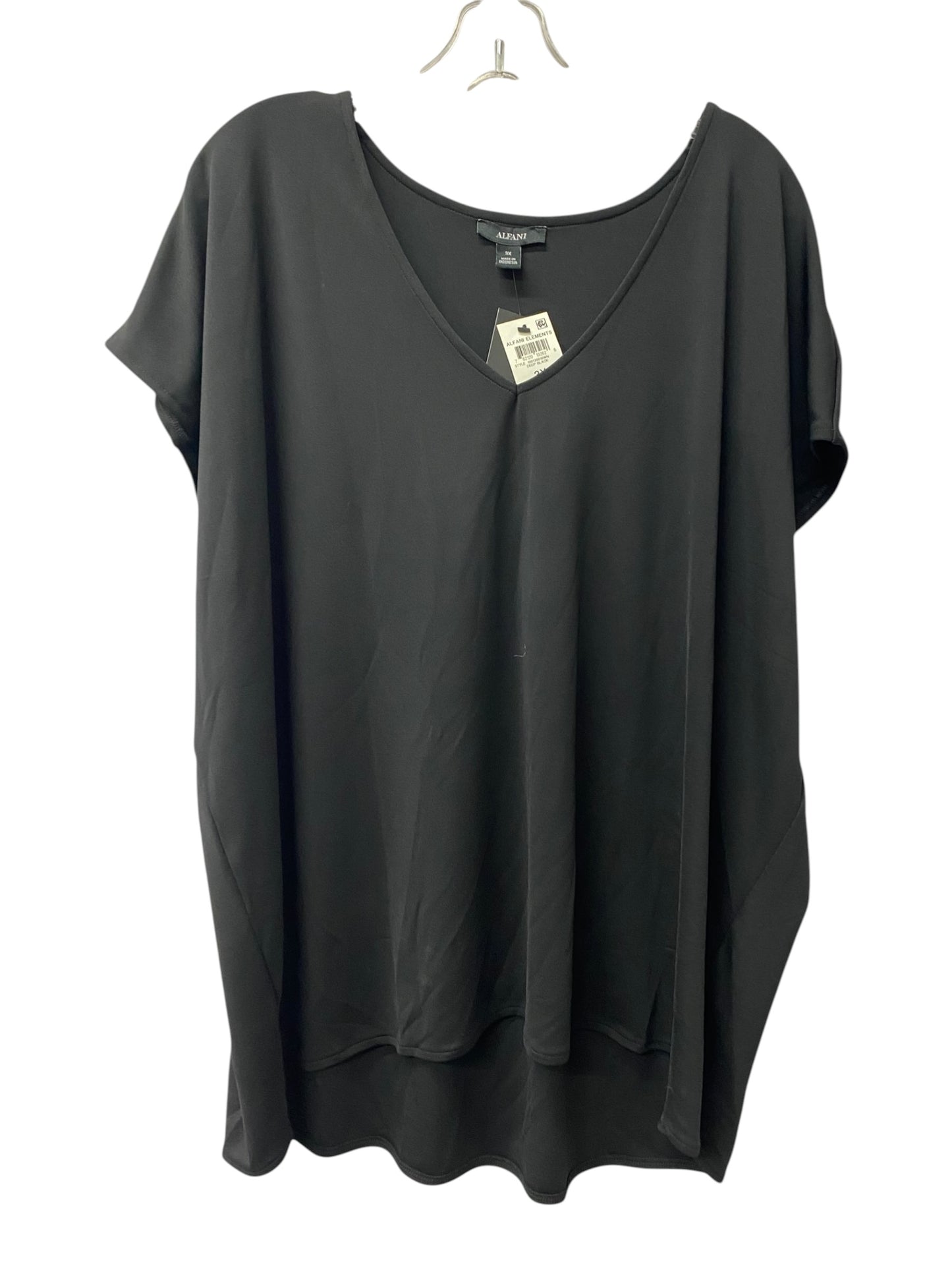 Top Ss By Alfani In Black, Size:3X