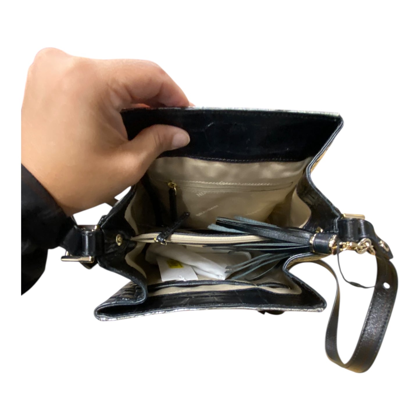 Crossbody Designer By Brahmin In Black, Size:Medium