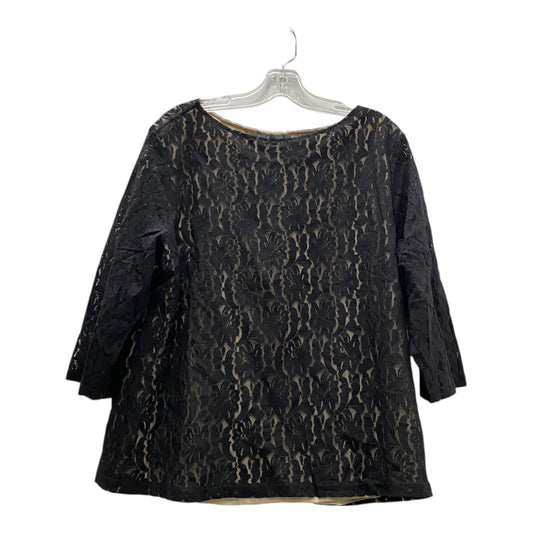 Top 3/4 Sleeve By Jessica Holbrook In Black, Size:1X
