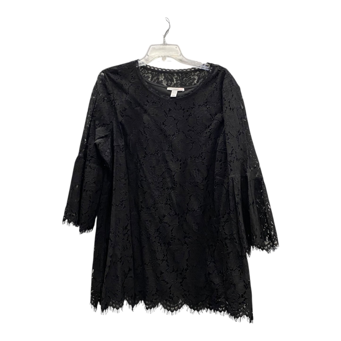 Top 3/4 Sleeve By Isaac Mizrahi Live Qvc In Black, Size:Xl