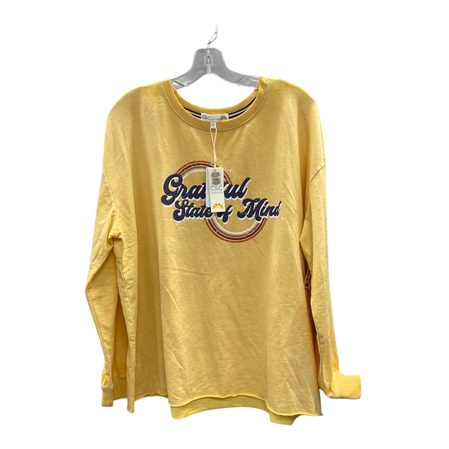 Top Ls Basic By C And C In Yellow, Size:Xl