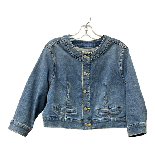 Jacket Denim By Torrid In Blue, Size:M