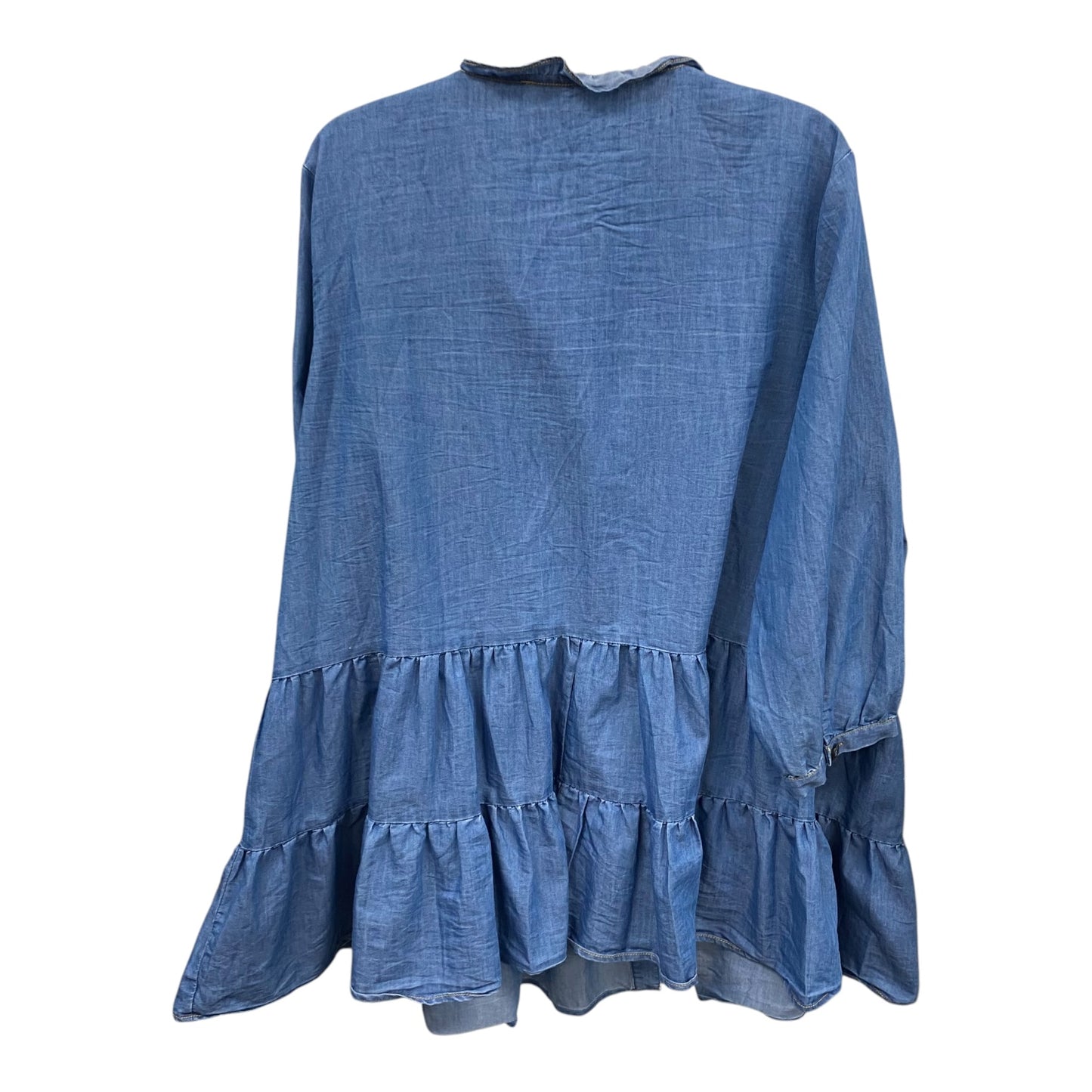 Top 3/4 Sleeve By Entro In Blue, Size:2X