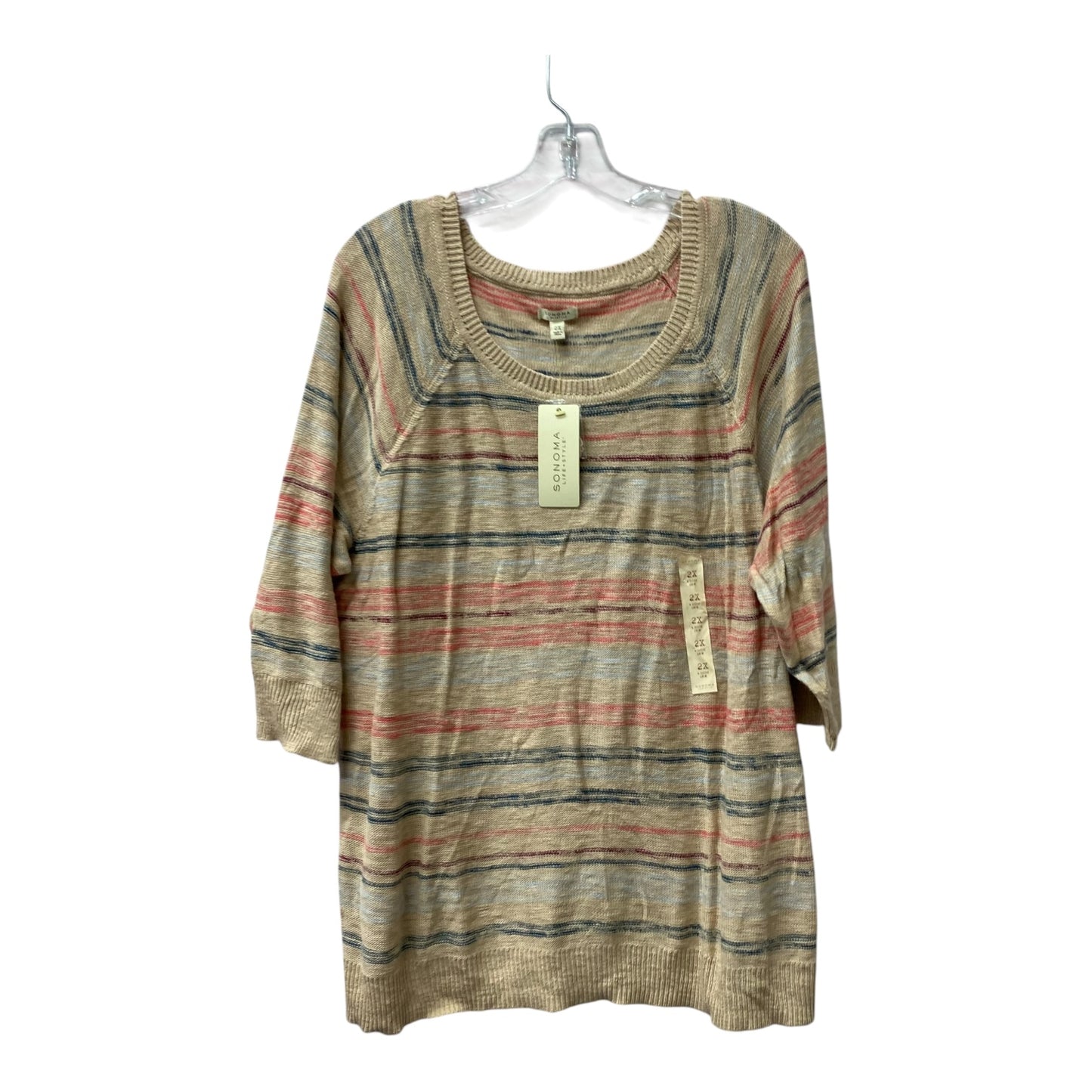 Top Ls By Sonoma In Tan, Size:2X