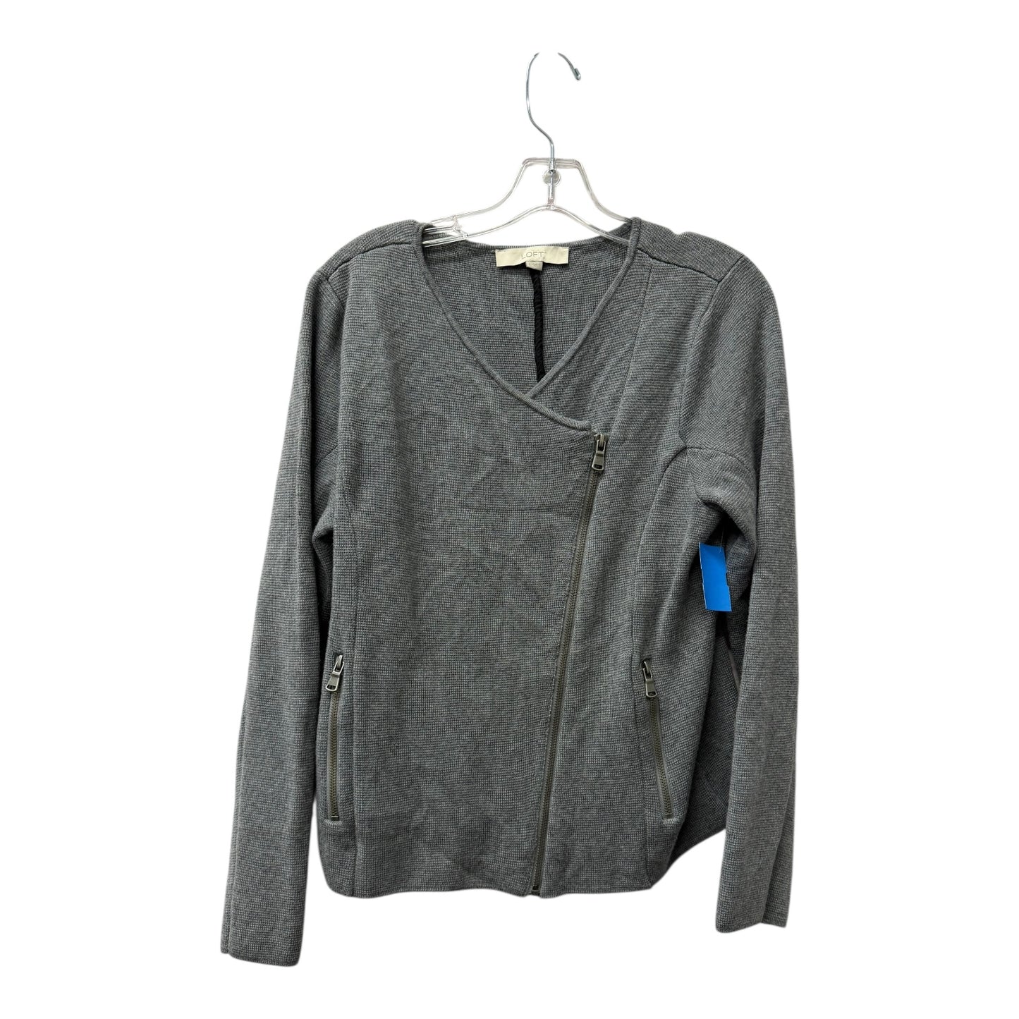 Sweater Cardigan By Loft In Grey, Size:L