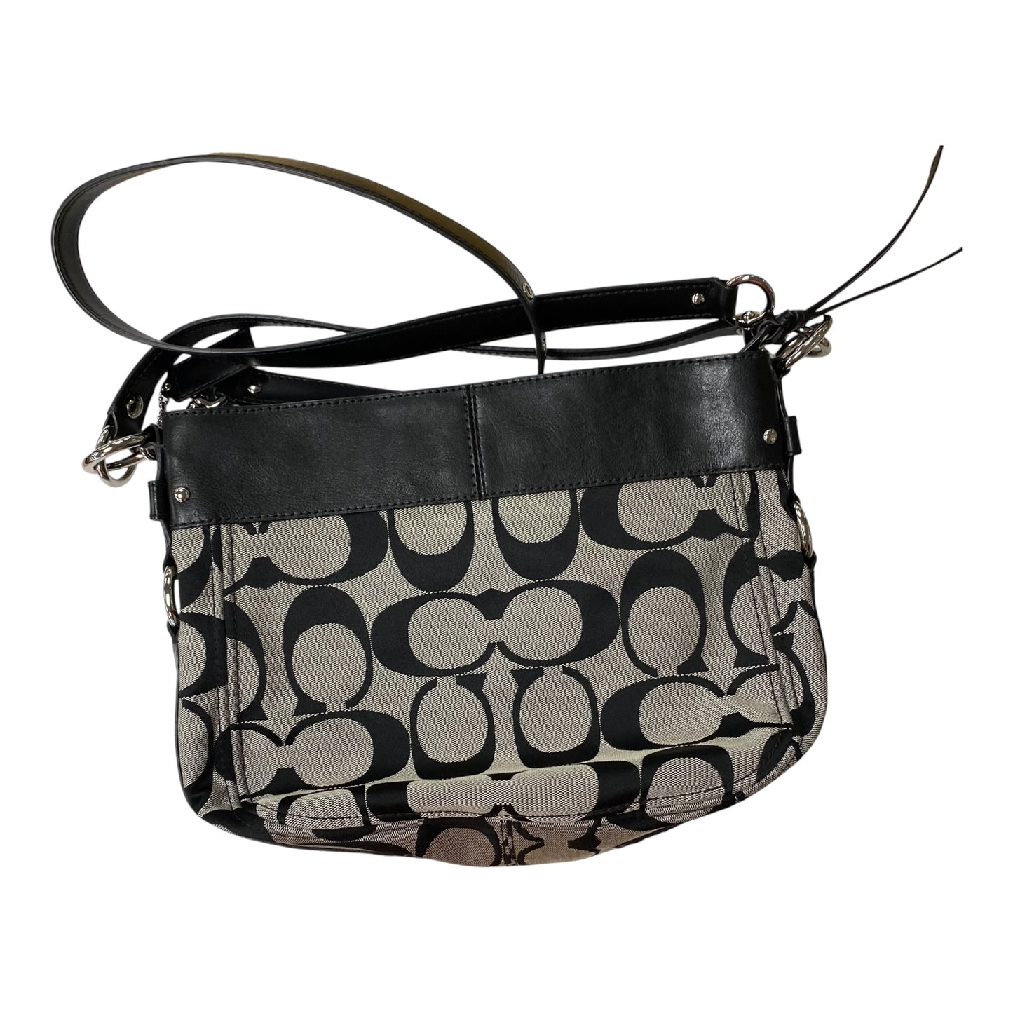 Handbag Designer By Coach In Black & Grey, Size:Medium