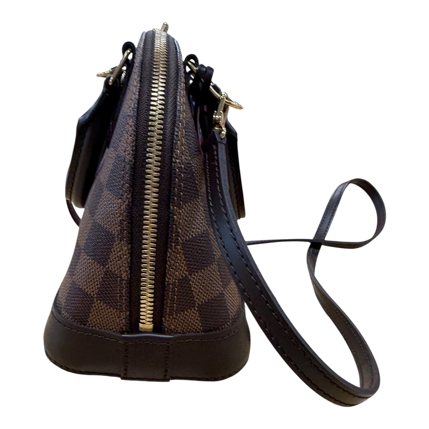 Handbag Luxury Designer By Louis Vuitton In Brown, Size:Small