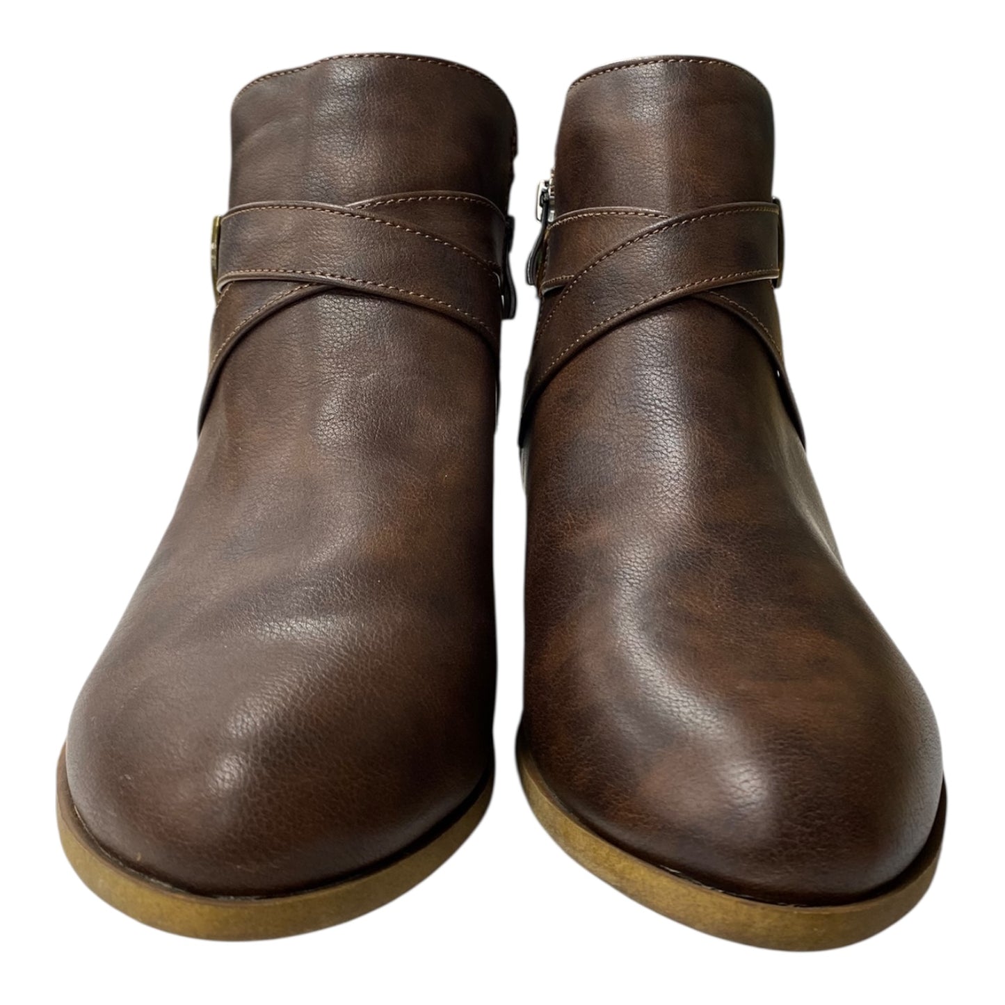 Boots Ankle Flats By Life Stride In Brown, Size:9.5