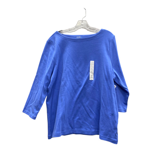 Top 3/4 Sleeve By Croft And Barrow In Blue, Size:Xxl