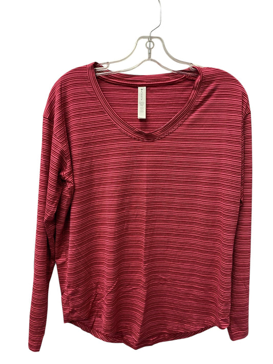 Athletic Top Ls Crewneck By Athleta In Pink & Red, Size:S