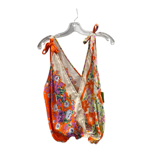 Top Sleeveless By Free People In Orange & Tan, Size:M