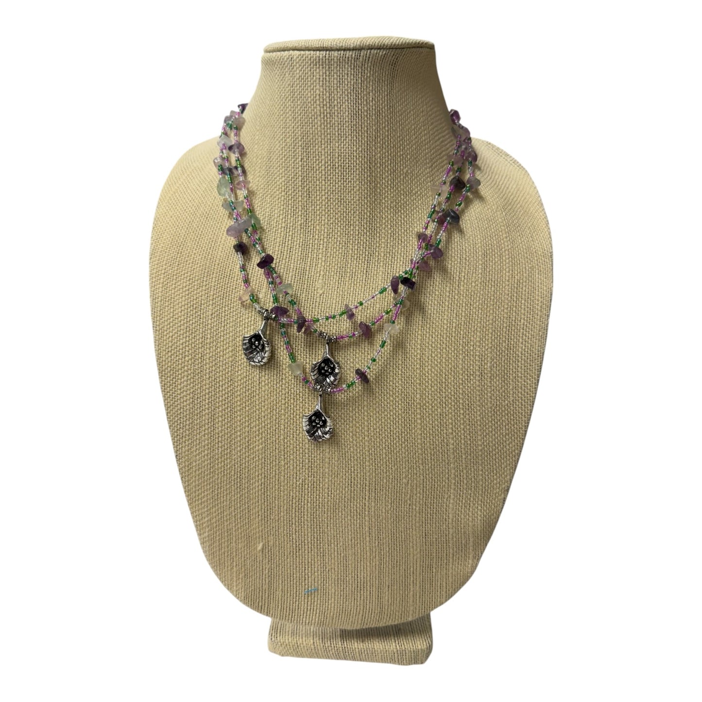 Necklace Layered  In Purple