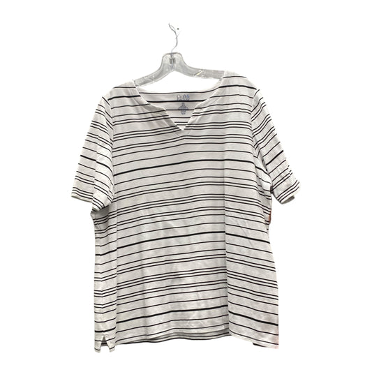 Top Ss By Croft And Barrow In Black & White, Size:Xxl