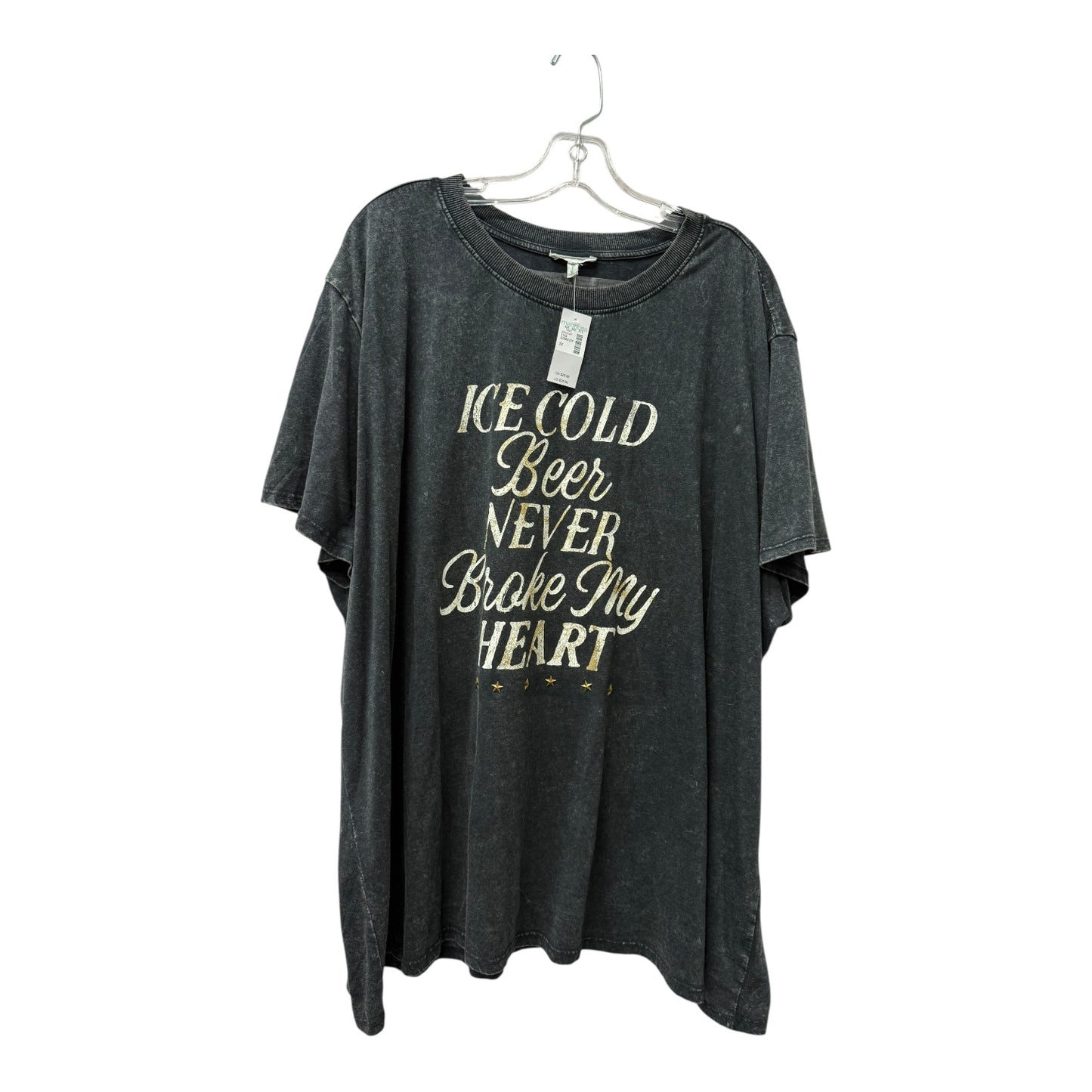 Top Ss Basic By Maurices In Grey, Size:3X