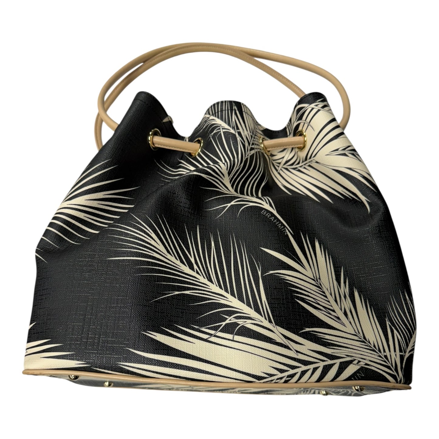 Handbag Designer By Brahmin In Black & Tan, Size:Large