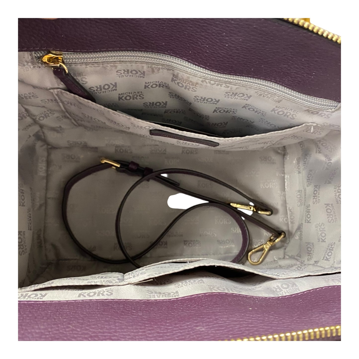 Handbag Designer By Michael Kors In Purple, Size:Medium