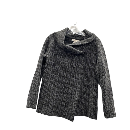 Sweater Cardigan By Ellen Tracy In Black & Grey, Size:Xl