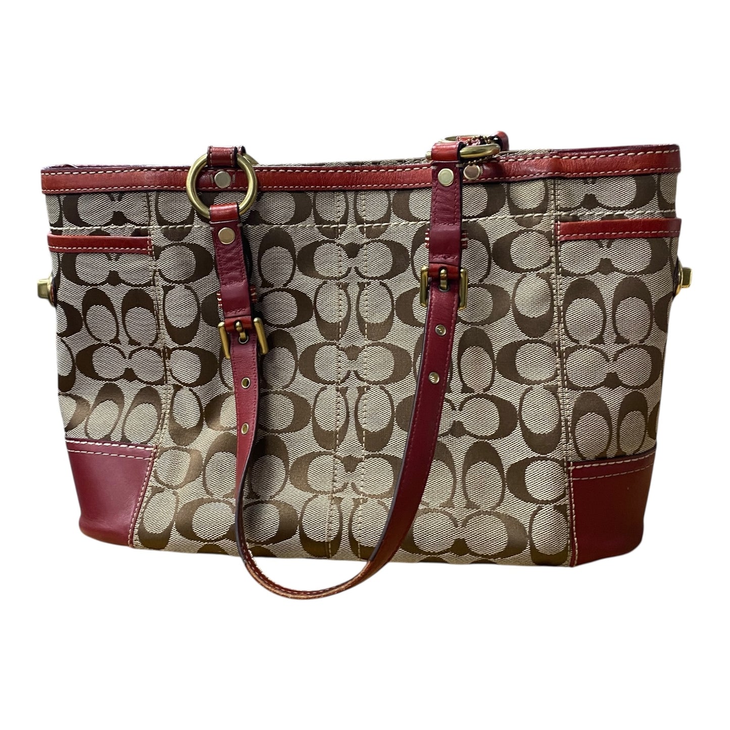 Handbag Designer By Coach In Red, Size:Medium