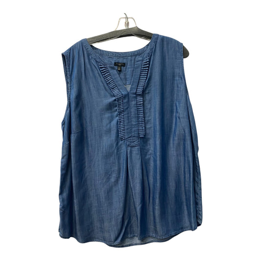 Top Sleeveless By Talbots In Blue Denim, Size:2X