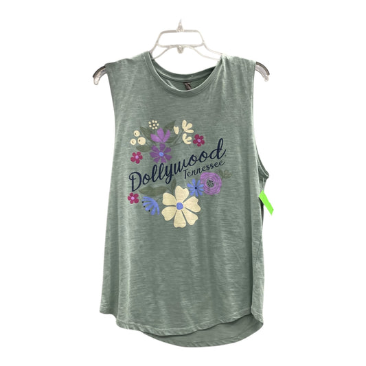 Top Sleeveless By Platinum In Green, Size:M