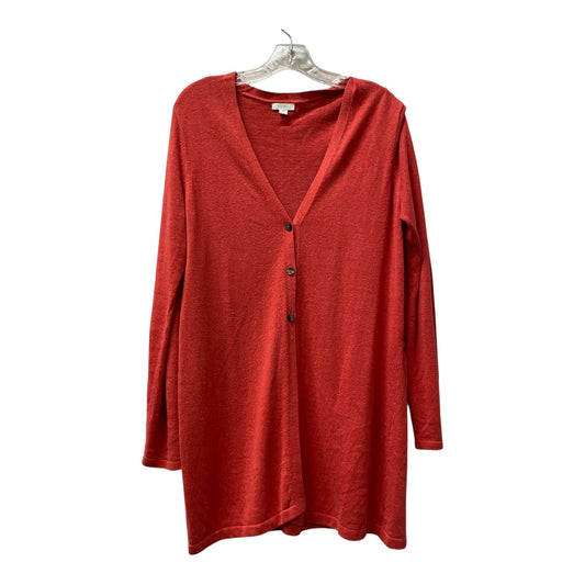 Sweater Cardigan By J. Jill In Red, Size:M