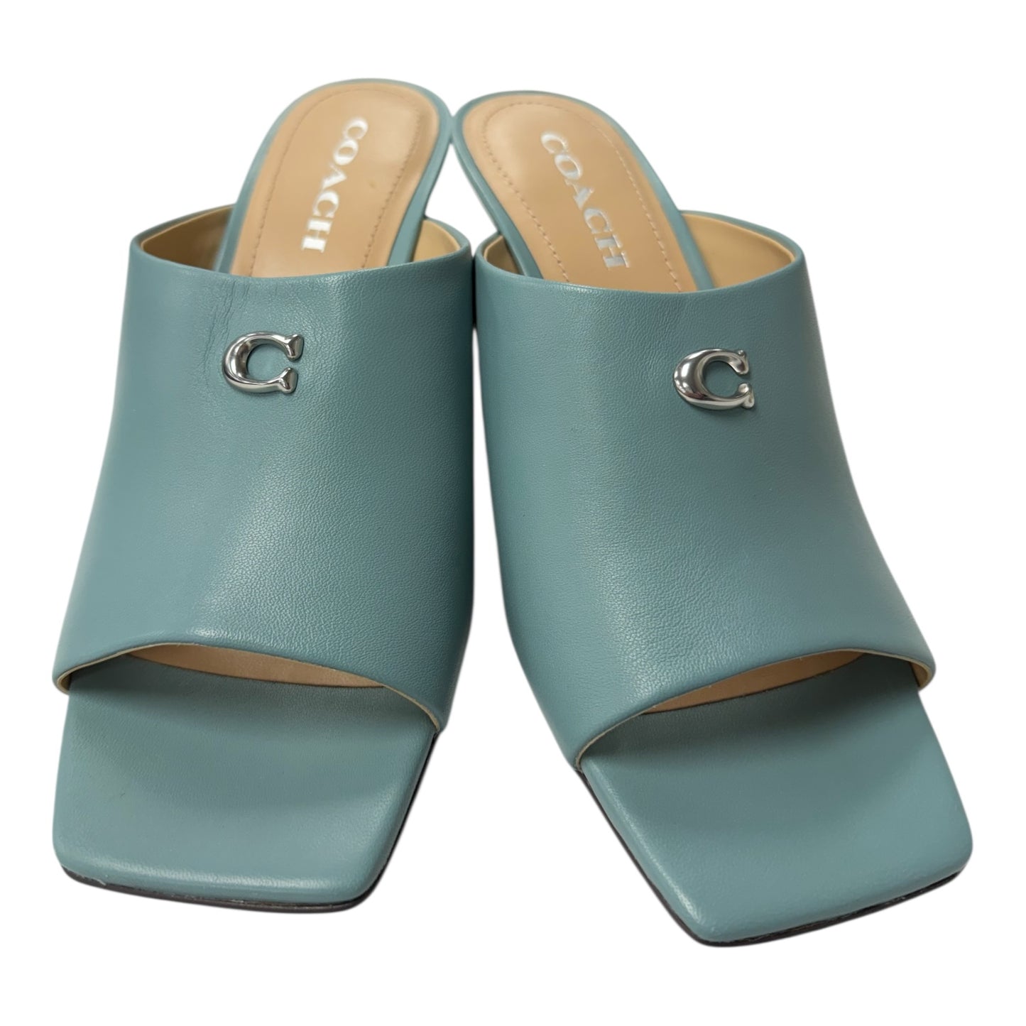 Sandals Designer By Coach In Aqua, Size:8