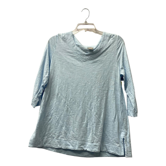 Top 3/4 Sleeve Basic By Chicos In Blue, Size:M