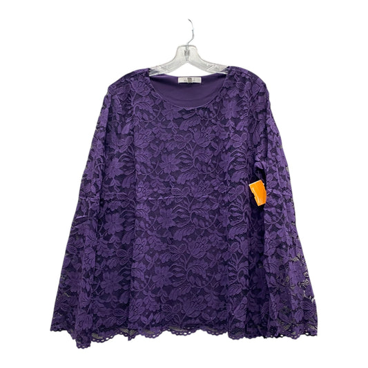 Top Ls By Ellen Tracy In Purple, Size:Xl