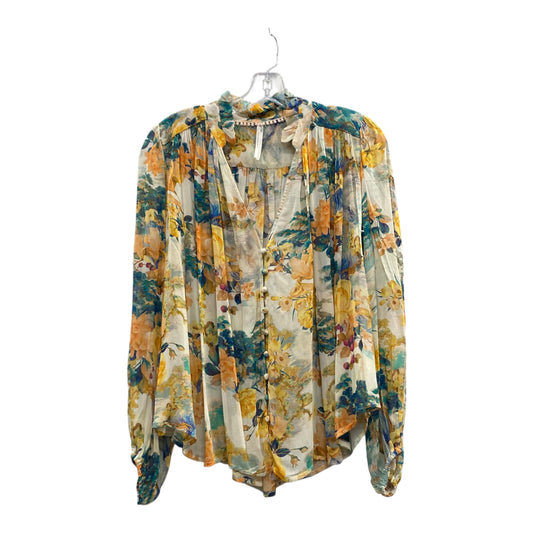 Top Ls By Anthropologie In Blue & Cream, Size:S