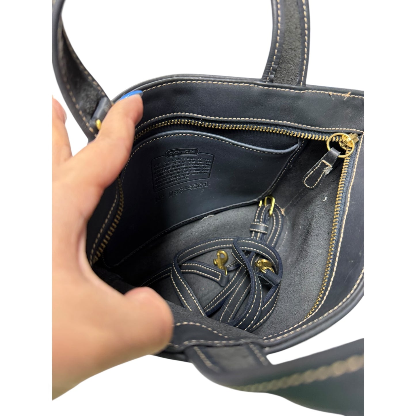 Handbag Designer By Coach In blue, Size:Medium