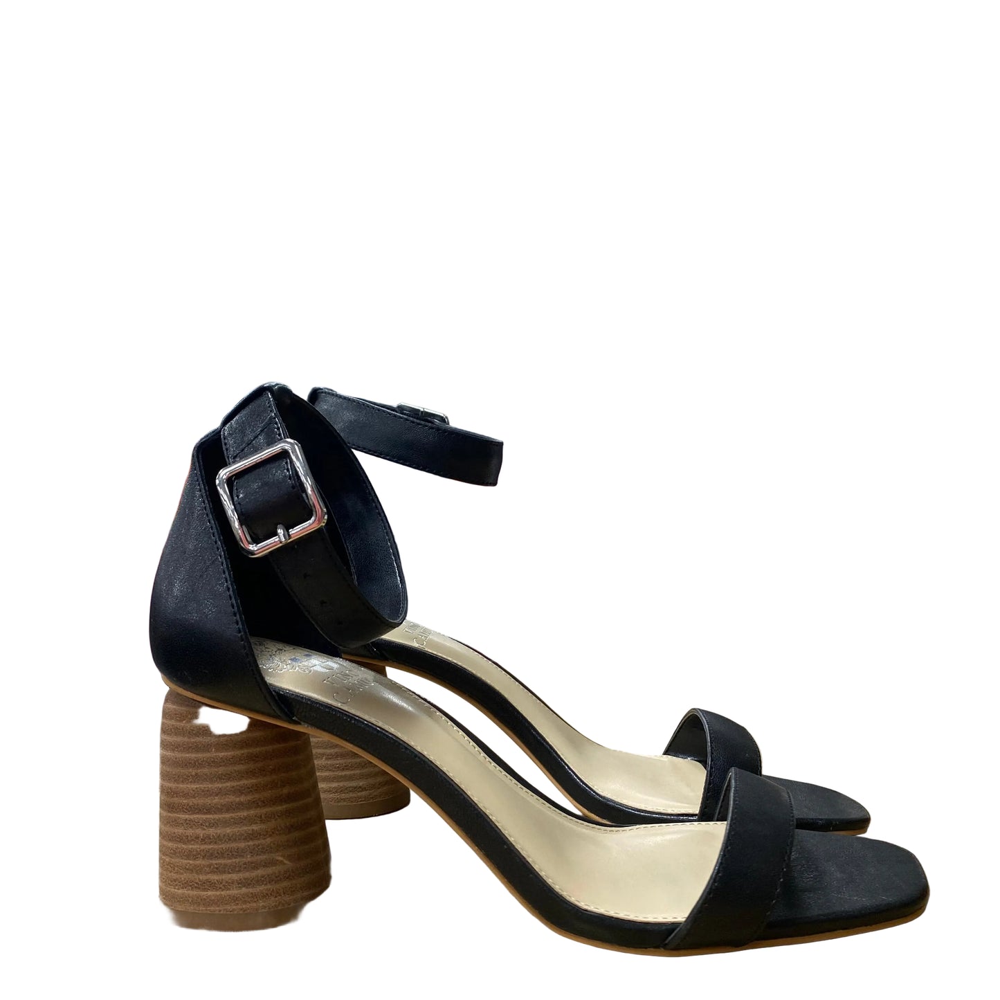 Sandals Heels Block By Vince Camuto In Black, Size:7.5