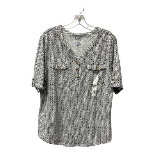 Top Ss Basic By Croft And Barrow In Black & White, Size:L