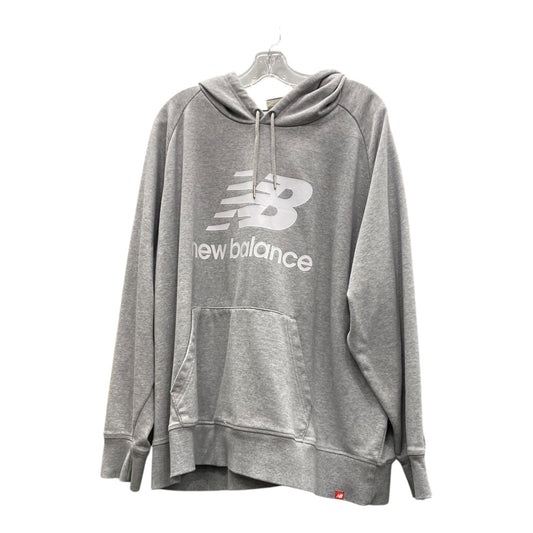 Athletic Sweatshirt Hoodie By New Balance In Grey, Size:3X