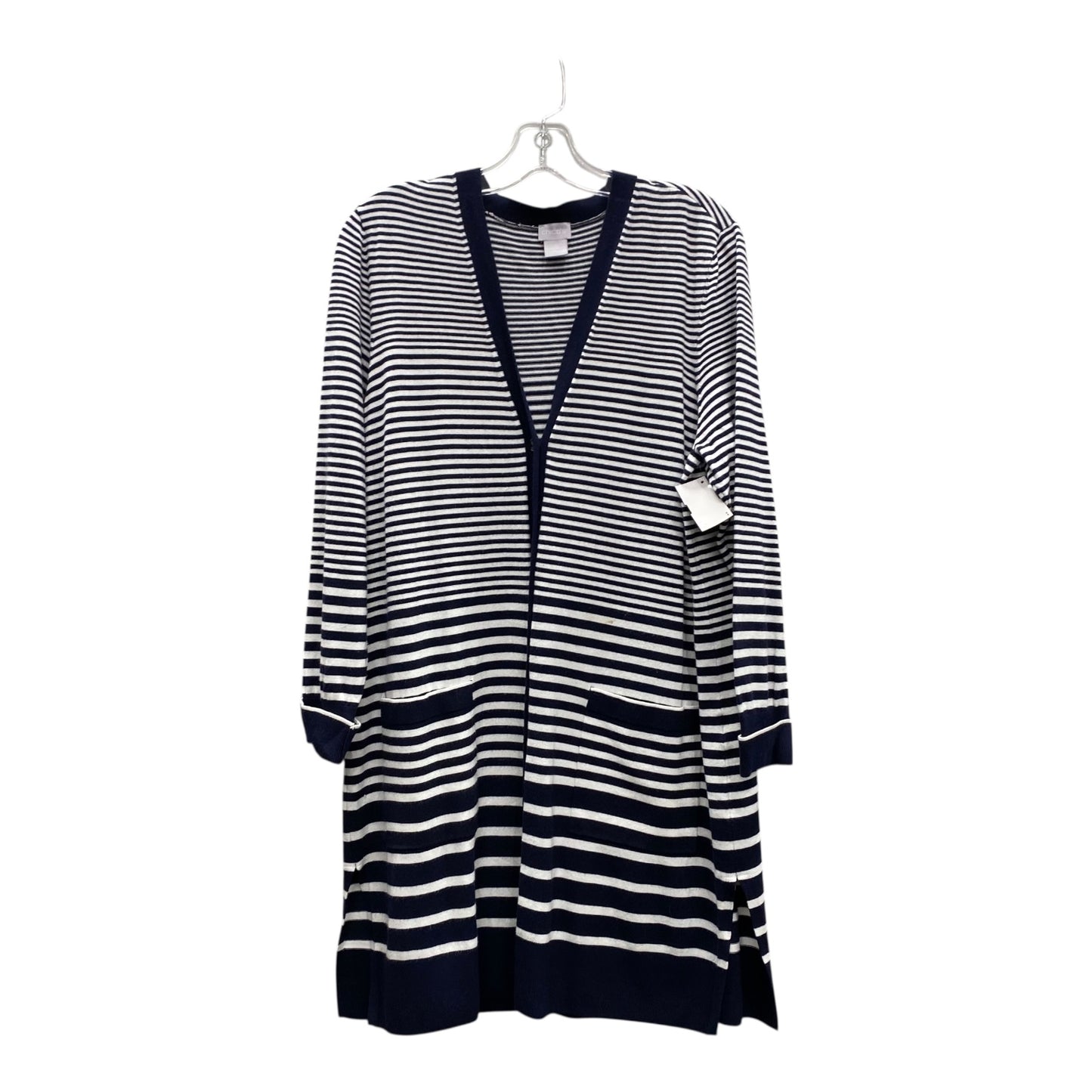Cardigan By Chicos In Blue & White, Size:L