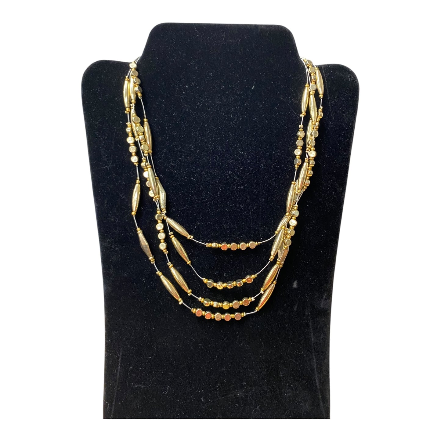 Necklace Lariat & Y-Drop By Chicos In Gold