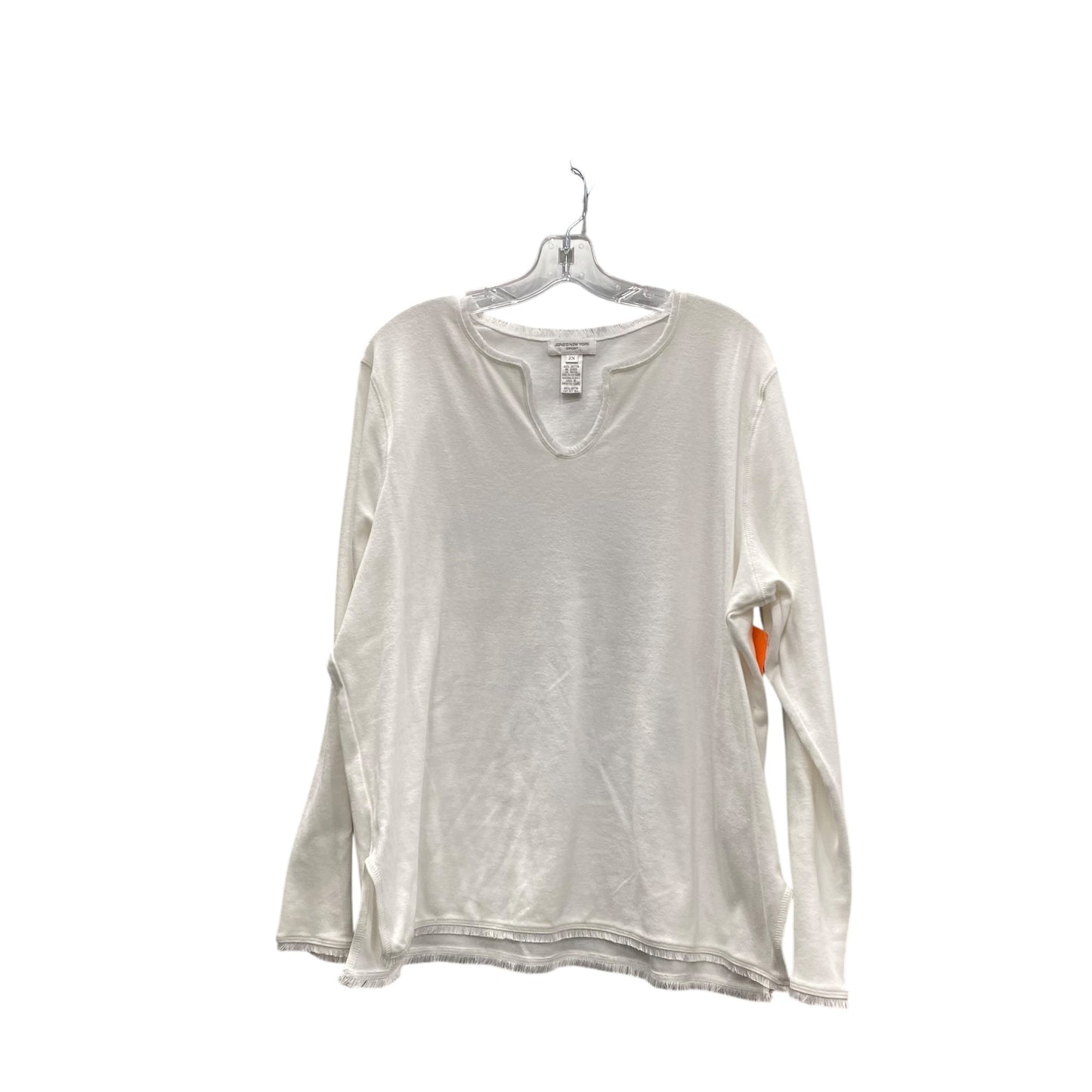 Athletic Top Ls Crewneck By Jones New York In Cream, Size:2X