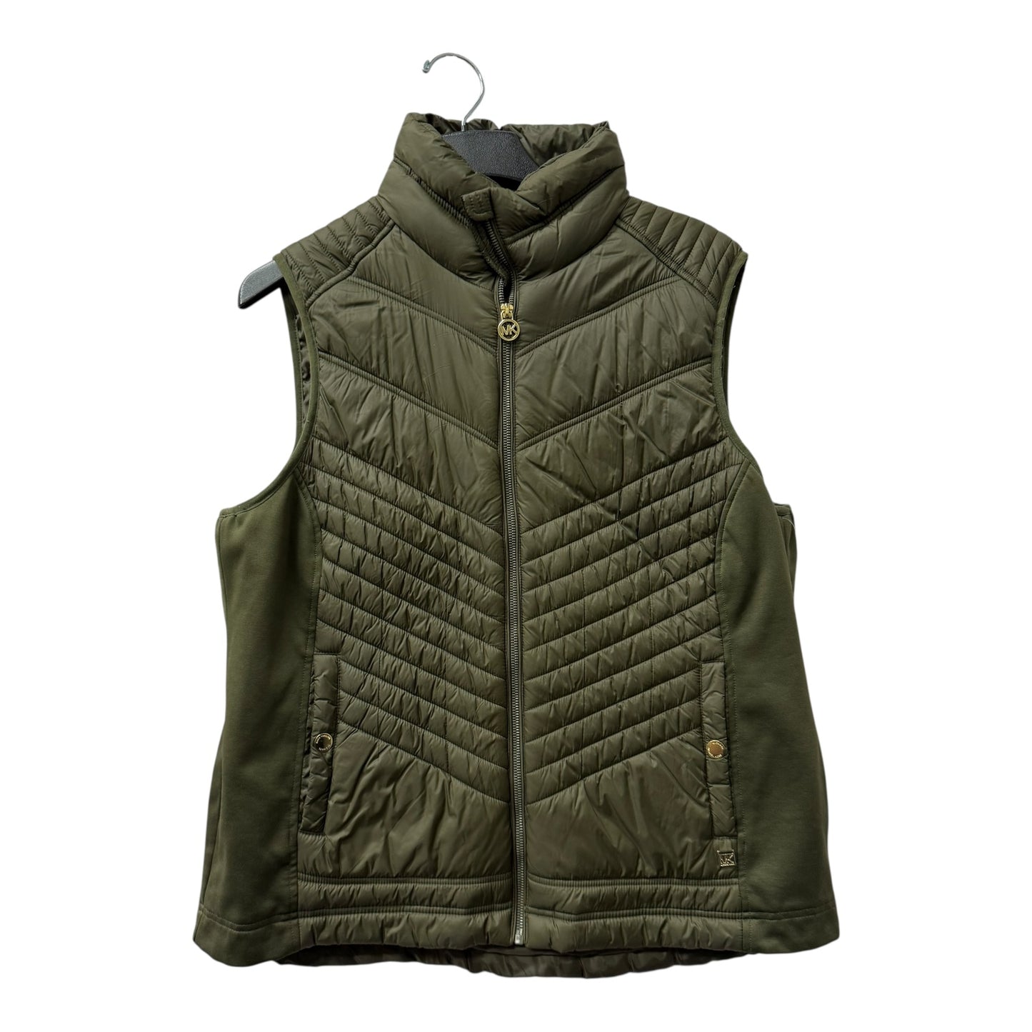 Vest Puffer & Quilted By Michael By Michael Kors In Green, Size:1X