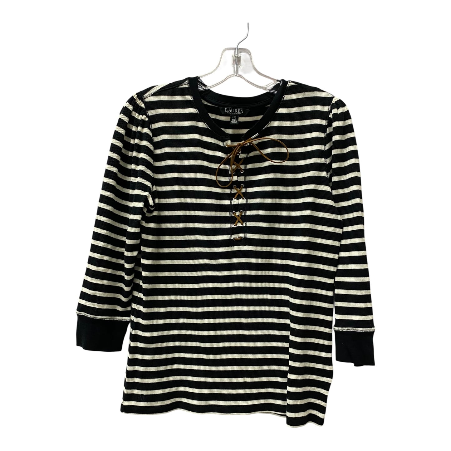 Top Ls By Ralph Lauren Black Label In Black & White, Size:L