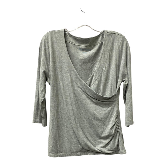 Top 3/4 Sleeve By Soft Surroundings In Grey, Size:Mp
