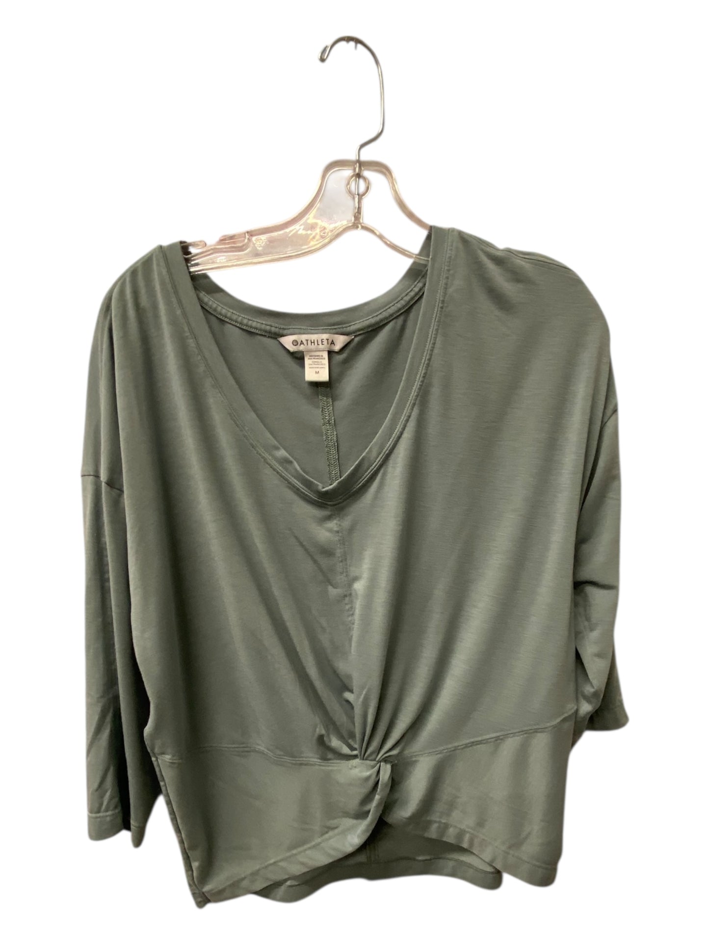 Top 3/4 Sleeve By Athleta In Blue, Size:M