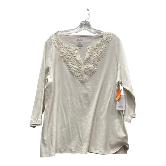 Top 3/4 Sleeve By Croft And Barrow In Ivory, Size:Xxl