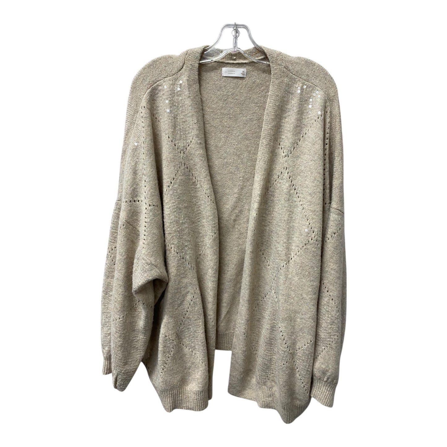 Sweater Cardigan By Lc Lauren Conrad In Pink, Size:2X