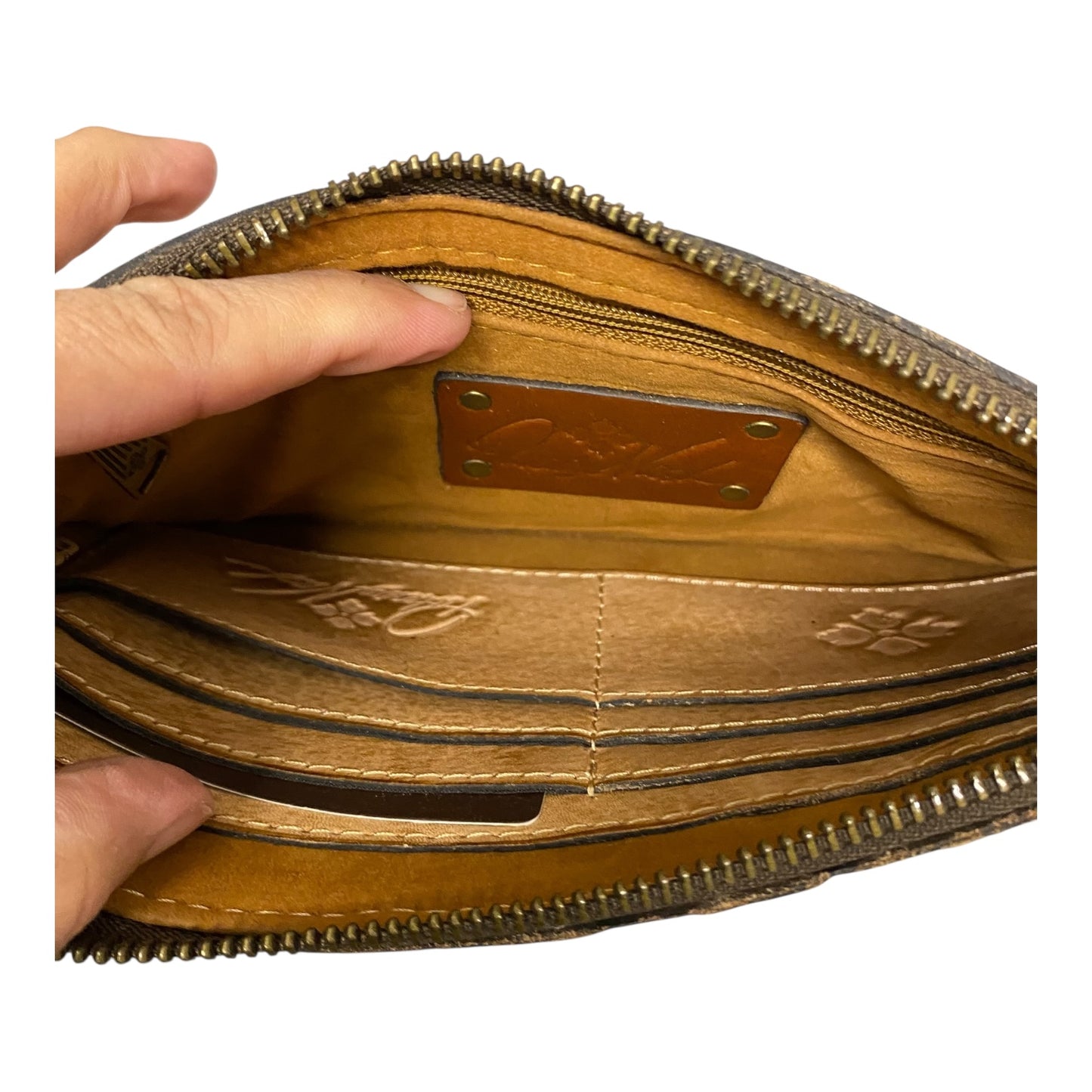 Wristlet Designer By Patricia Nash In Tan, Size:Medium