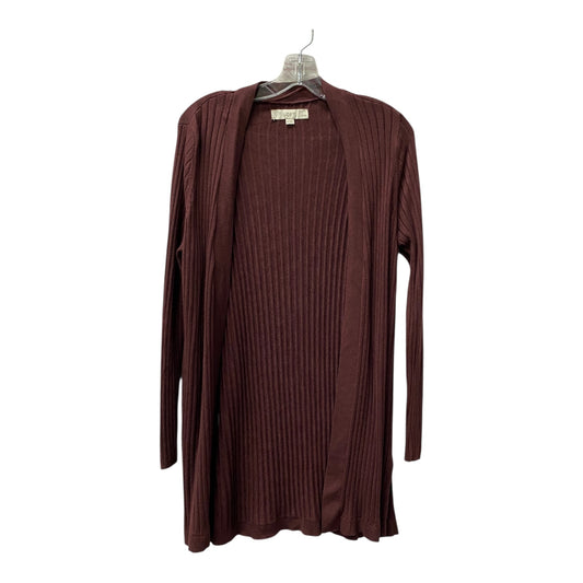 Sweater Cardigan By Loft In Maroon, Size:Mp